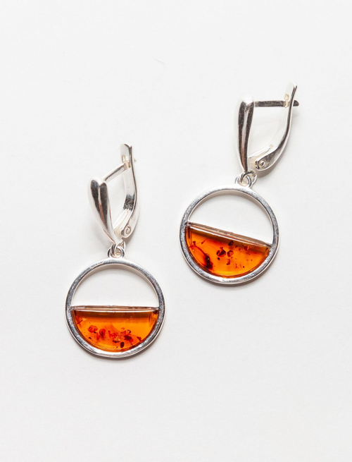 Серьги с янтарем натуральным. Калининградские серьги с натуральными камнями