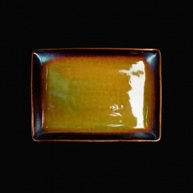 Блюдо прямоугольное 9"х6,4" 228х162мм, синий+зеленый "Corone Verde"