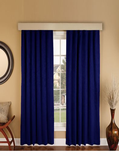 Suede (темно-синий). Готовая штора - имитация замши