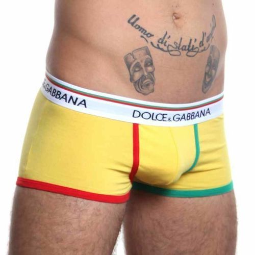 Мужские трусы хипсы желтые Dolce Gabbanna Milano Boxer Yellow