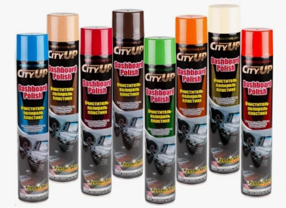 Полироль торпеды спрей CityUP UP-40 3840 Черный Бриллиант 750мл - Клубника