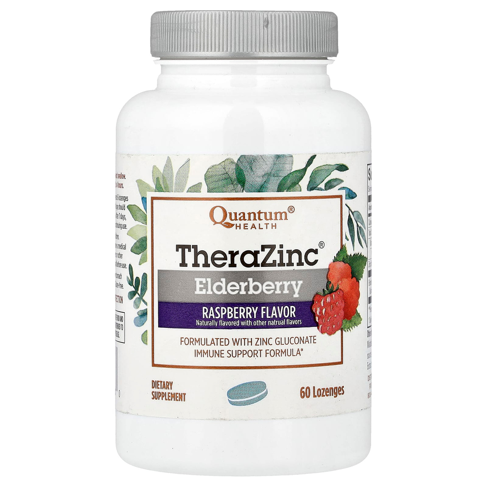 Quantum Health, TheraZinc®, бузина и малина, 60 пастилок