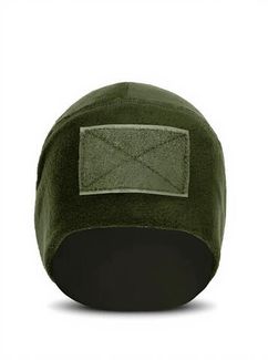 Тактическая военная флисовая шапка с липучкой Олива