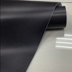 Пленка самоклеющаяся Черная Карбон 3Д для авто, мебели и дизайна (50 см x 152 см)