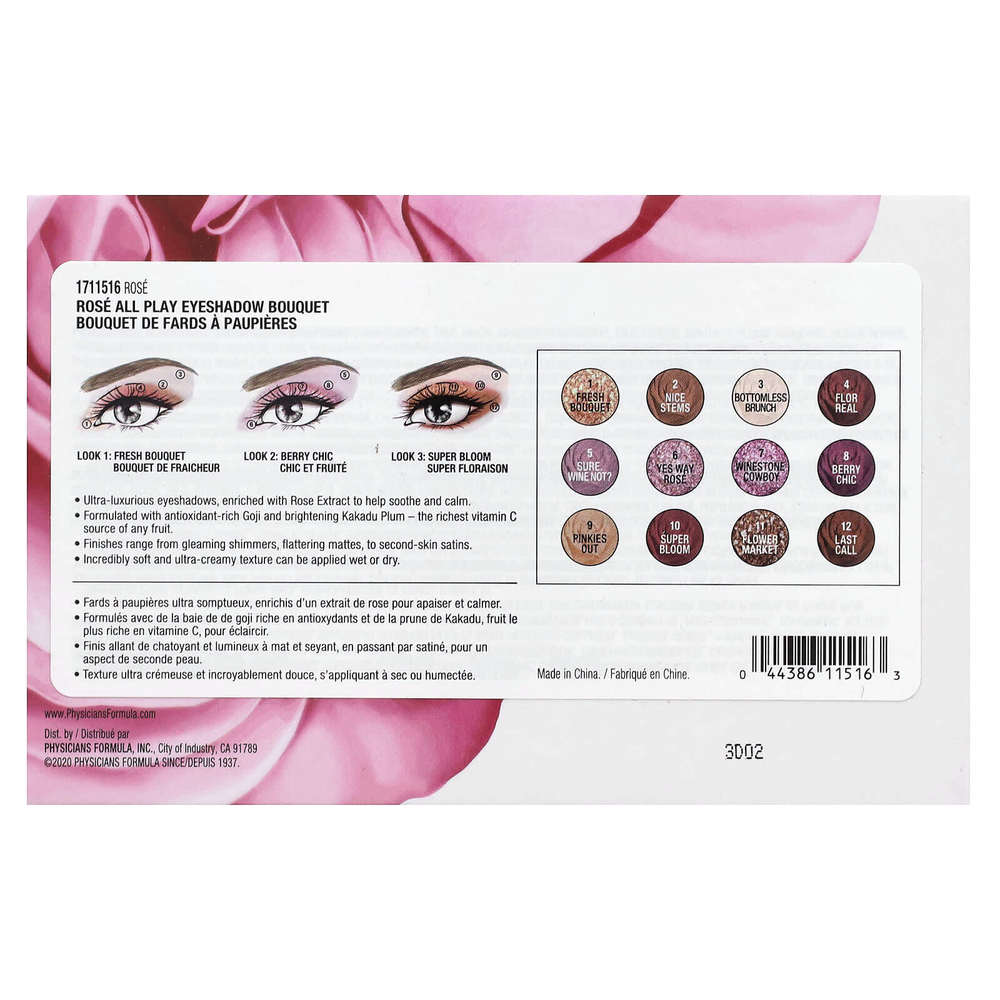 Physicians Formula, Rosé All Play, букет теней для век, 1711516 роза, 13,7 г (0,48 унции)