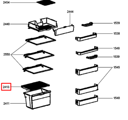 Крышка-поддон овощного ящика для холодильника Whirlpool (Вирпул) БОЛЕЕ НЕ ПОСТАВЛЯЕТСЯ - СНЯТ С ПРОИЗВОДСТВА