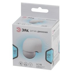 Датчик движения ЭРА MD 011 для дома ИК 1200Вт угол обзора 180° дальность 12м