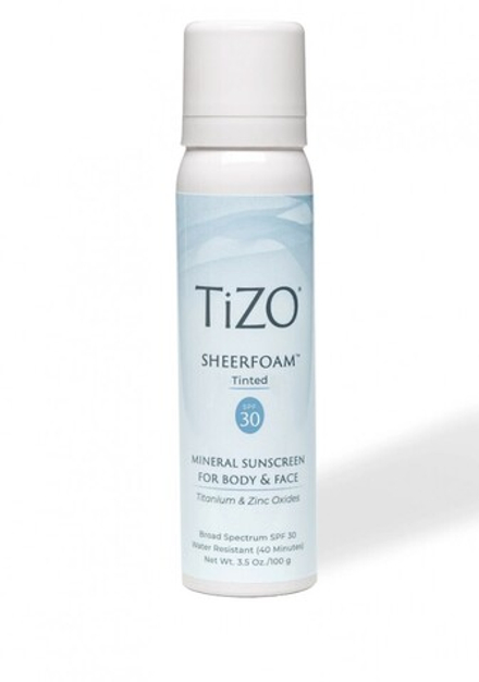 TiZO Спрей-пенка солнцезащитный для лица и тела TiZO SheerFoam SPF-30, цвет: Tinted (с тоном), 100 гр