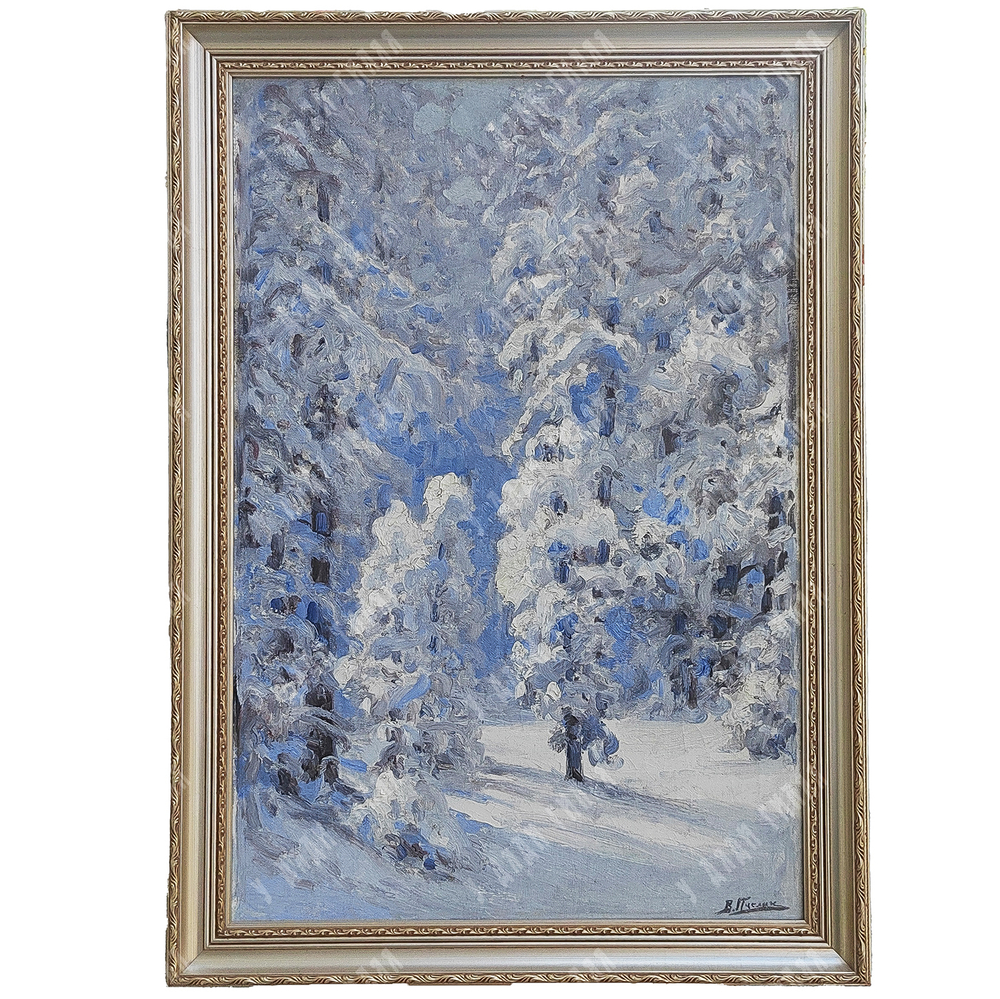 Пчёлин В. Н. (1869–1941) Зимний лес. Холст, масло. Россия, 1920–1930-е гг.