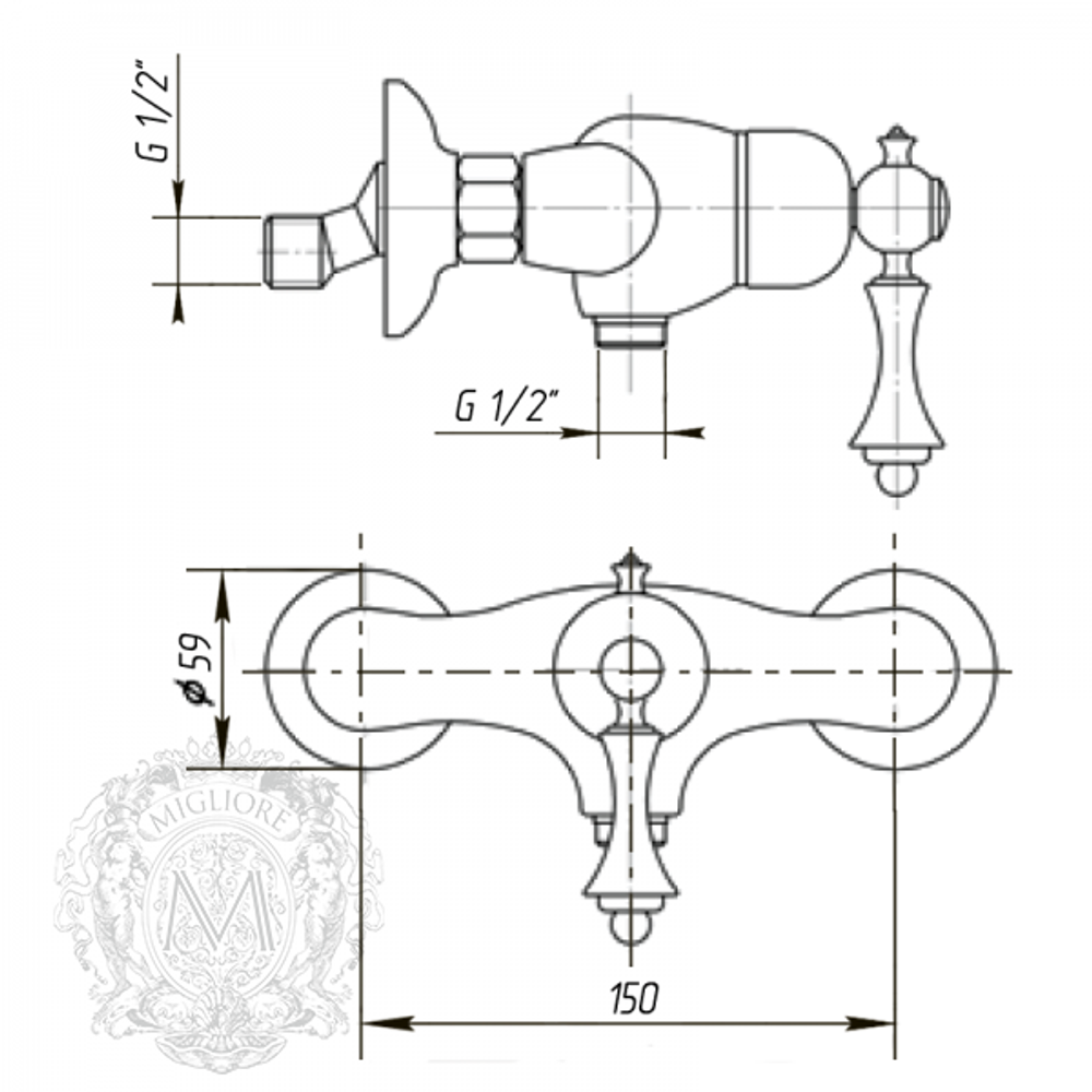 Смеситель для душа Migliore Bomond ML.BMD-9738 схема