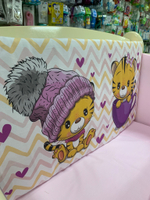 Комплект в кроватку 6 предметов "Тигренок розовый", сатин