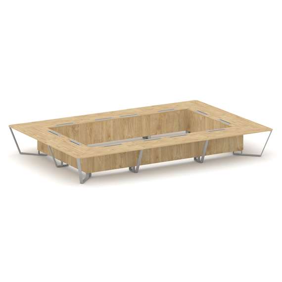 Steel Meet Стол переговорный прямоугольный KD-PR.B.SP-26K2 Тиквуд Светлый/Металл Серый 6000*4000*750