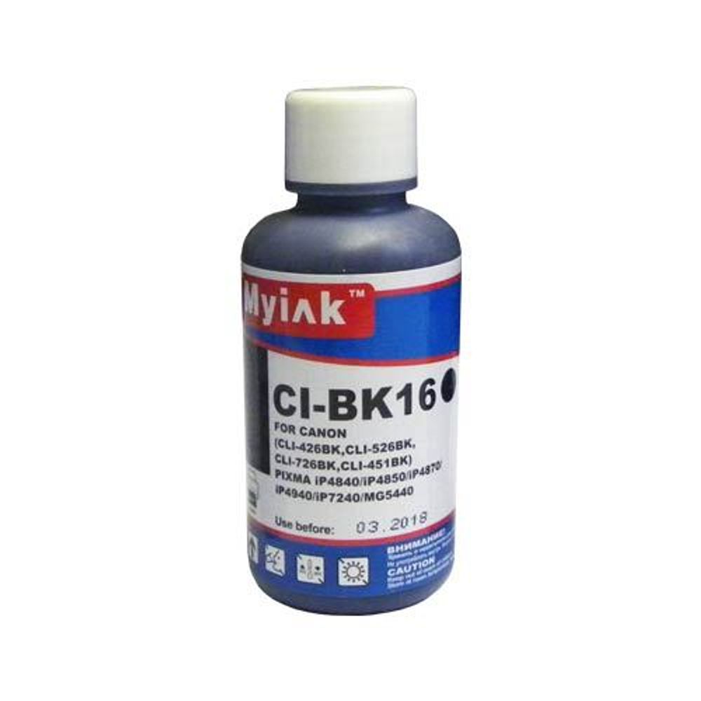 Чернила для CANON CLI-426/526/726Bk (100мл, black Dye) CI-BK16 Gloria™ MyInk