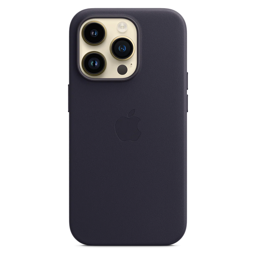 Кожаный чехол с поддержкой MagSafe Apple Leather Case для iPhone 14 Pro, Ink (Чернильный)