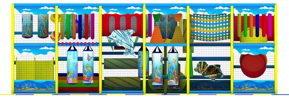 Детский игровой лабиринт «Крокодил Гена» 34,6 м² (7,3*4,9*2,51м)