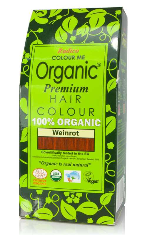 Растительная краска для волос Radico, винно-красный цвет., 100 гр