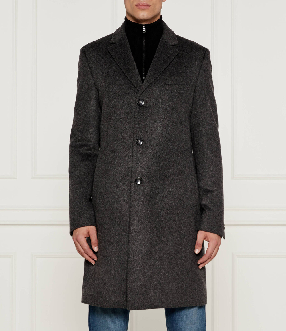 Хлопковое пальто h-hyde BOSS BLACK - серый(50525739)