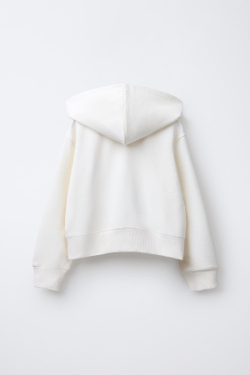 ZARA ТОЛСТОВКА VARSITY НА МОЛНИИ, ЭКРЮ