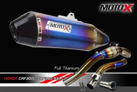 Titanium Full Exhaust System for Honda CRF300L-RALLY300 (2021). Made in Thailand. MOTO-X
