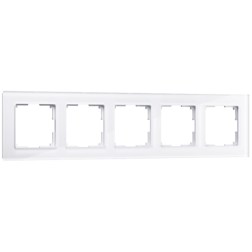 Рамка из стекла на 5 постов Favorit белый W0051101