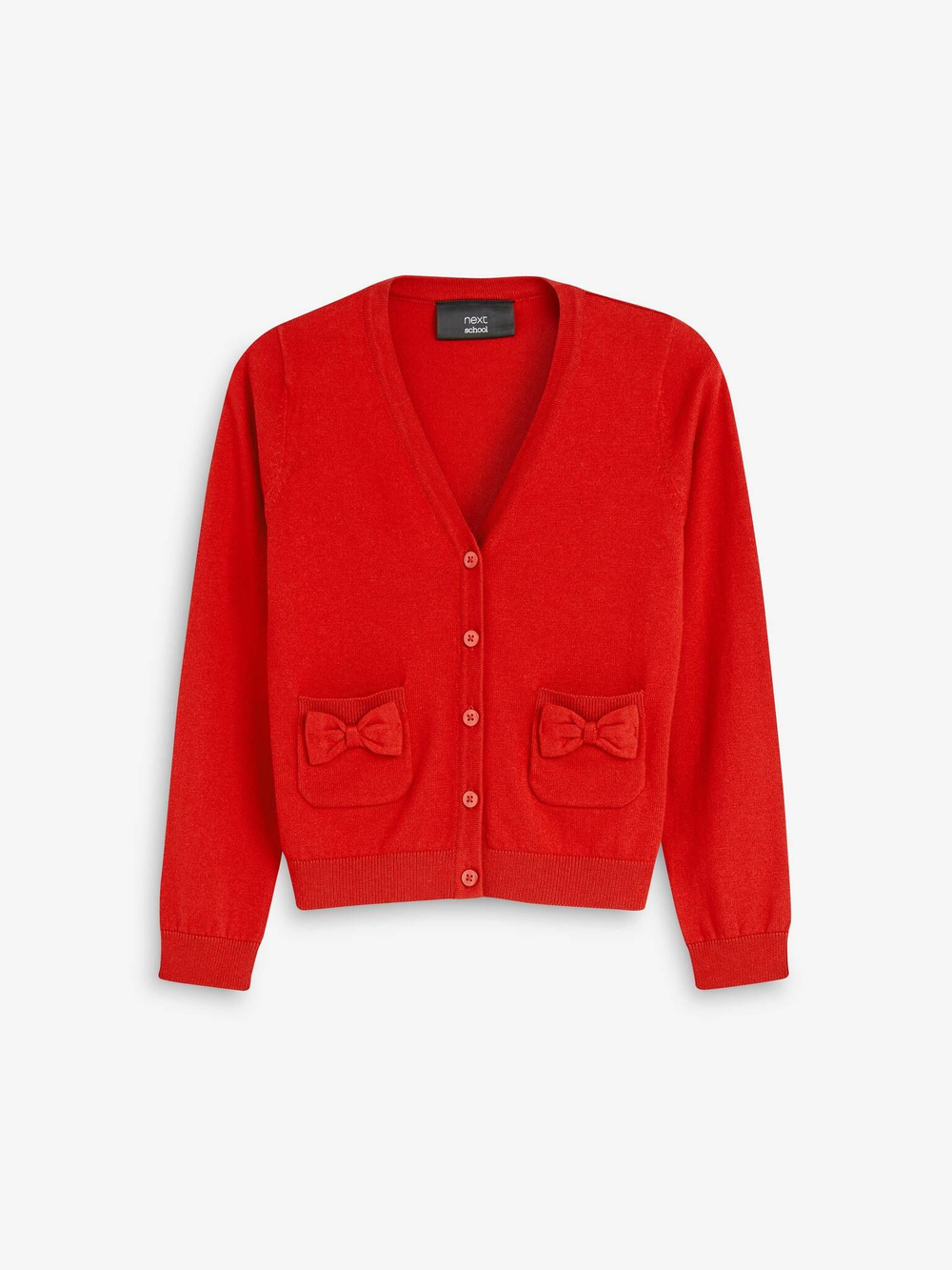 Кардиган школьный с карманами для девочки Next 644-160, Красный