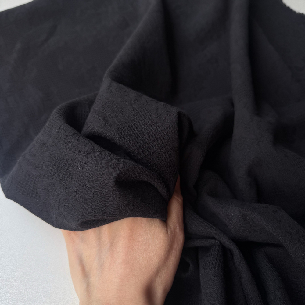 Хлопковый жаккард Чёрный