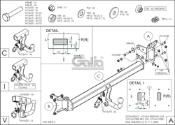 Фаркоп оцинкованный для Voyah Free REV 318 2021- вертикальное быстросъемное крепление шара с ключом, Galia.D063V