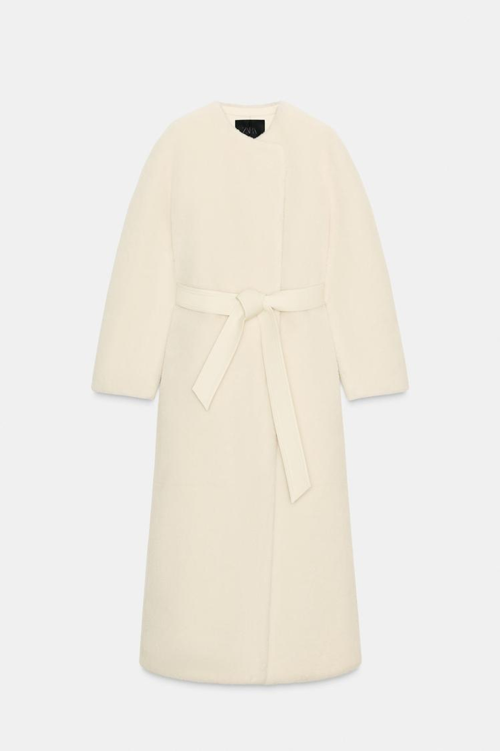 ZARA ПАЛЬТО ИЗ ИСКУССТВЕННОГО МЕХА — ZW COLLECTION LIMITED EDITION, КРЕМОВЫЙ