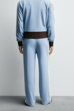 ZARA HARRY LAMBERT X DISNEY КОНТРАСТНЫЕ БРЮКИ-ДЖОГГЕРЫ, НЕБЕСНО-ГОЛУБОЙ