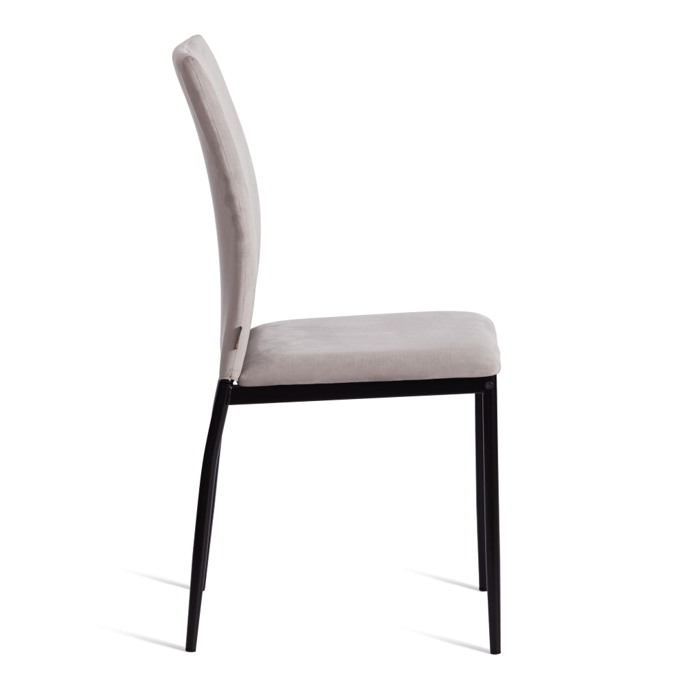 Стул CAPRI (mod. BC565-DC) металл, флок, 43 х 53 х 92 см, Light grey (светло-серый) HLR14 / черный