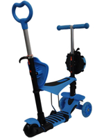 Самокат трехколесный детский, с ручкой, разборный, 3 в 1 с сиденьем, корзинкой и родительской ручкой