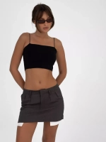 Черный кроп топ укороченный под пиджак