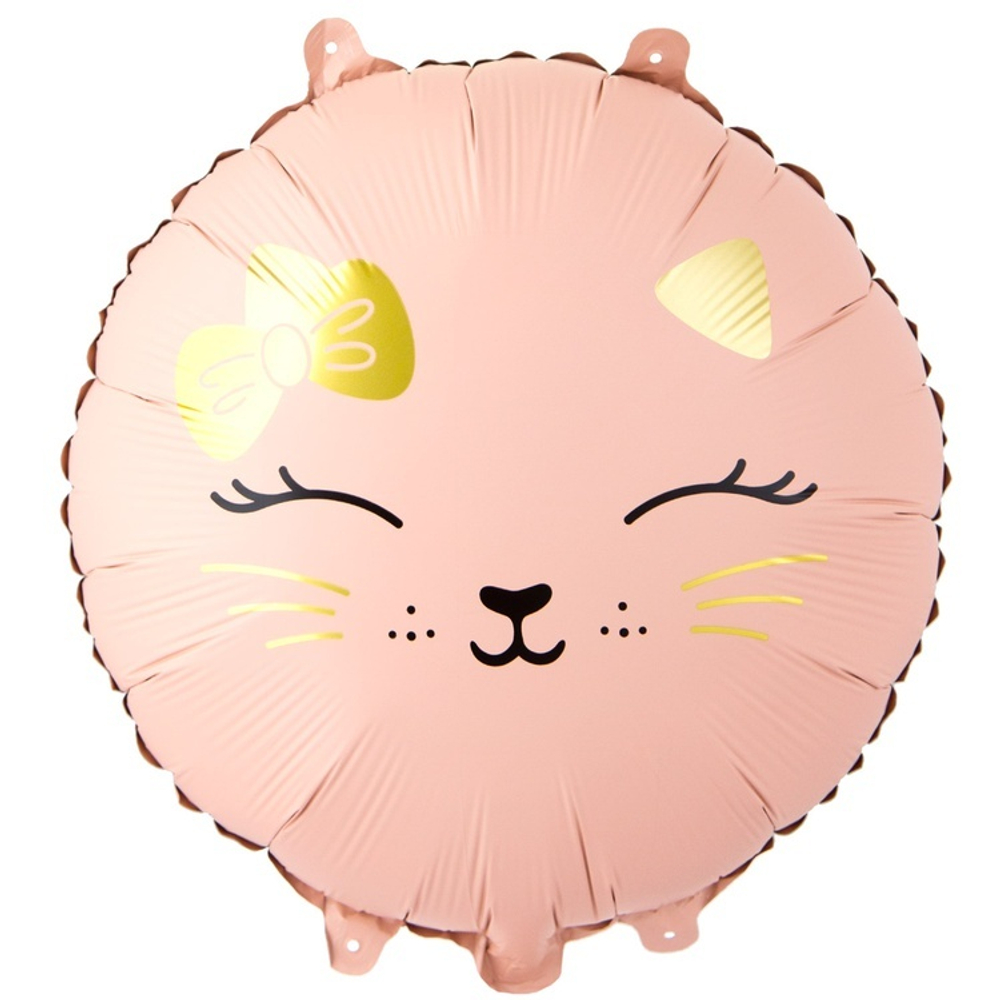 круг Кошечка с бантом розовая