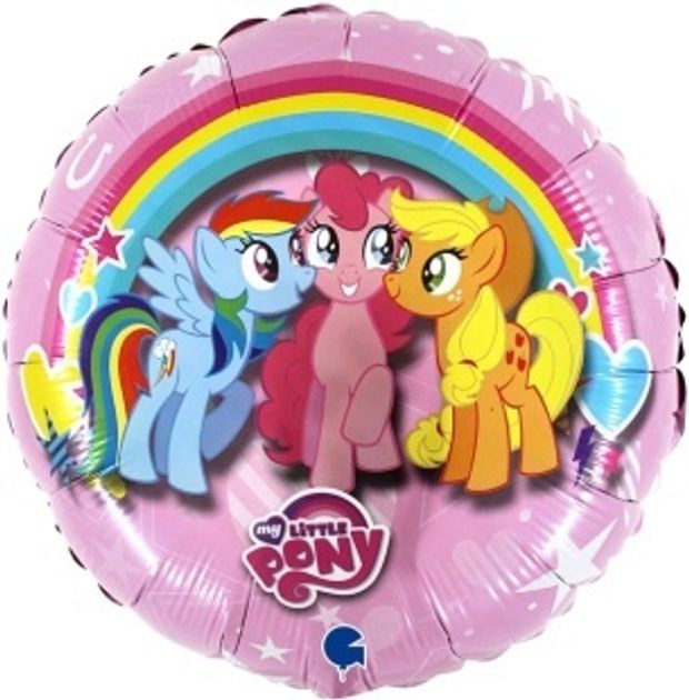 G Шар (18''/46 см) Круг, My Little Pony, Дружные Лошадки, Розовый(БГ-15)