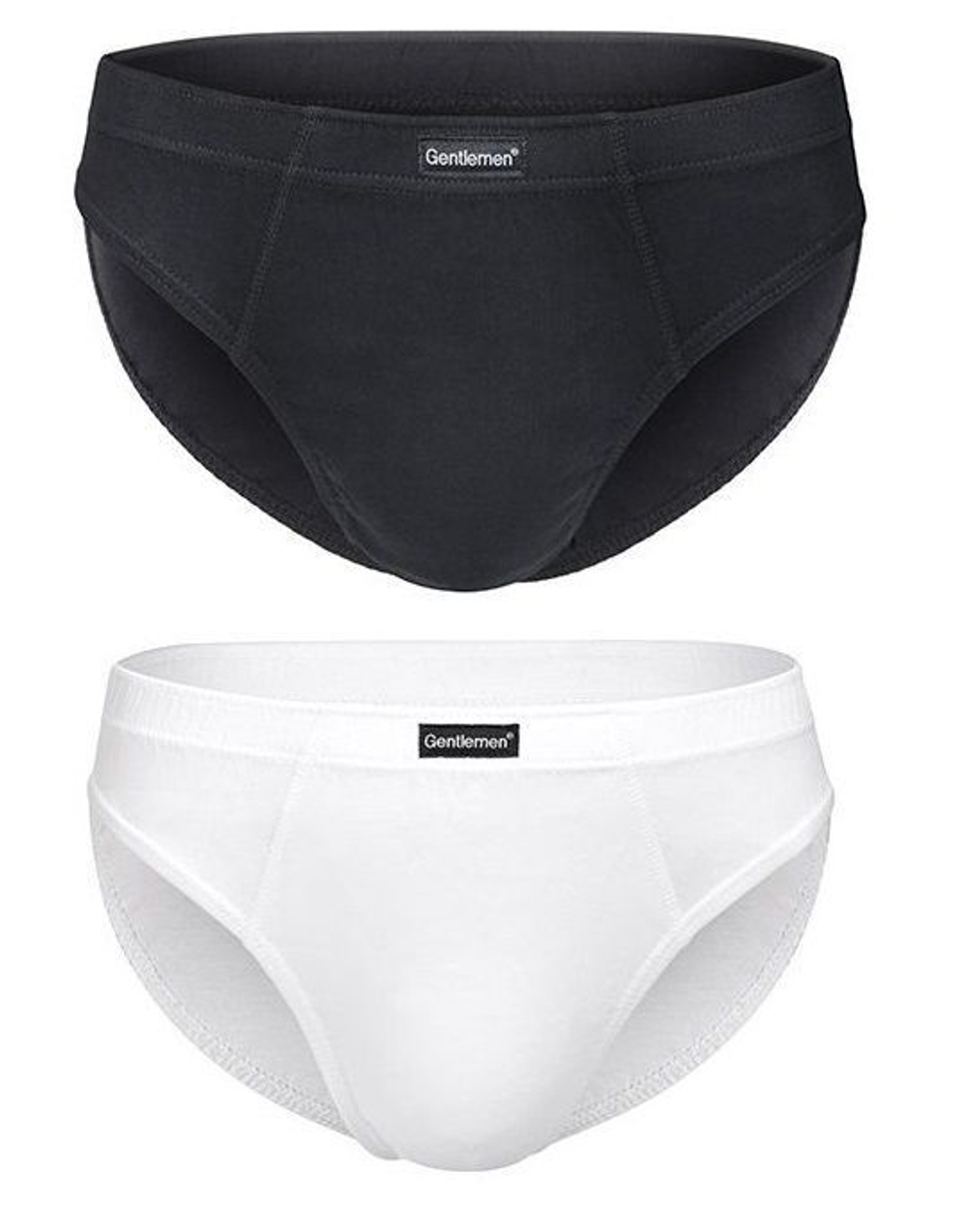 Комплект из 2 трусов-слипов Gentlemen в классических цветах (Размер: L) (Цвет: черный с белым)