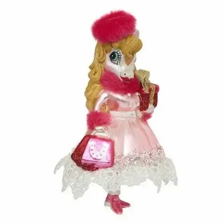 253985 Лошадь "Леди в малиновом берете" 14см