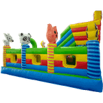 Коммерческий надувной батут «Звериный мир 2» с горкой и аркой, 6*5*4.2 м