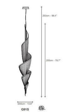 Terzani Epoque vertical chandelier