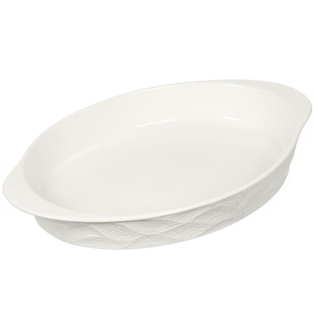 Форма для запекания керам, 17х31х4.7 см, овал, Листья