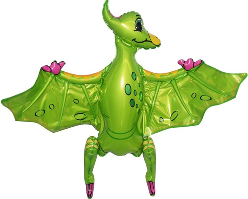 Шар (23''/58см) Ходячая Фигура, Динозавр/Птеродактиль/Зеленый