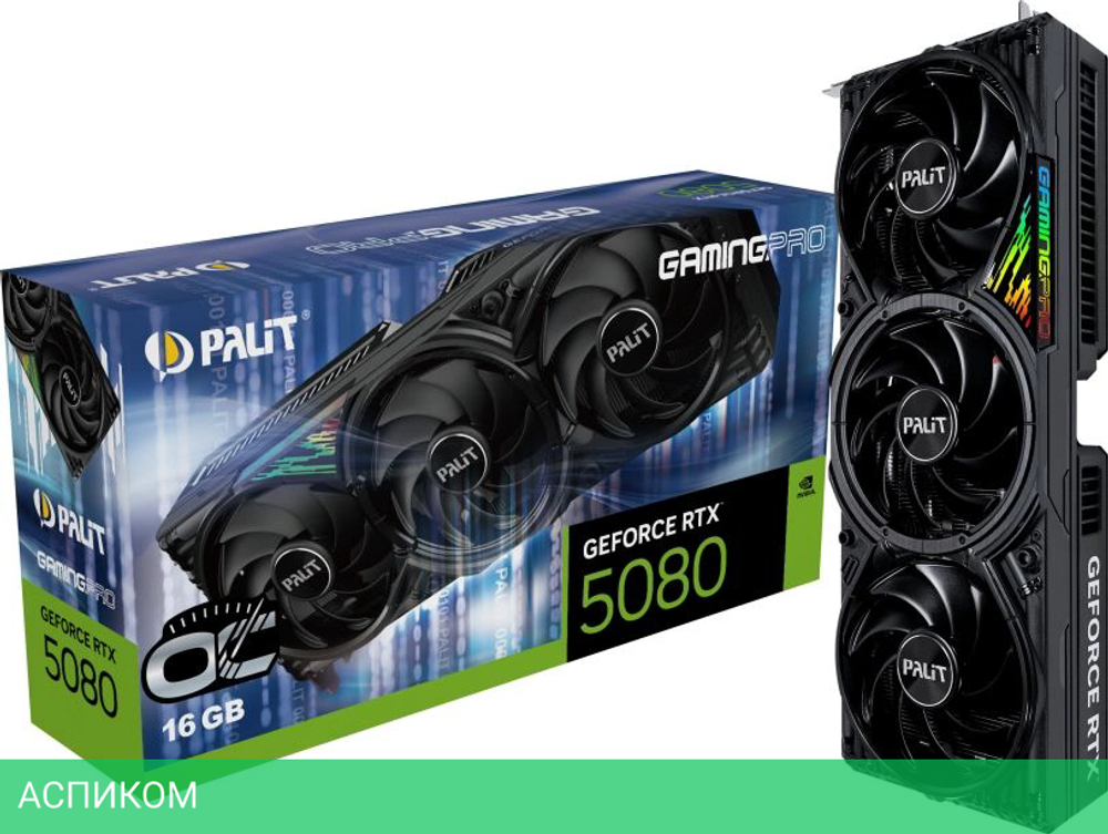 Видеокарта Palit RTX 5080 GamingPro OC 16GB GDDR7 (NE75080S19T2-GB2031A)