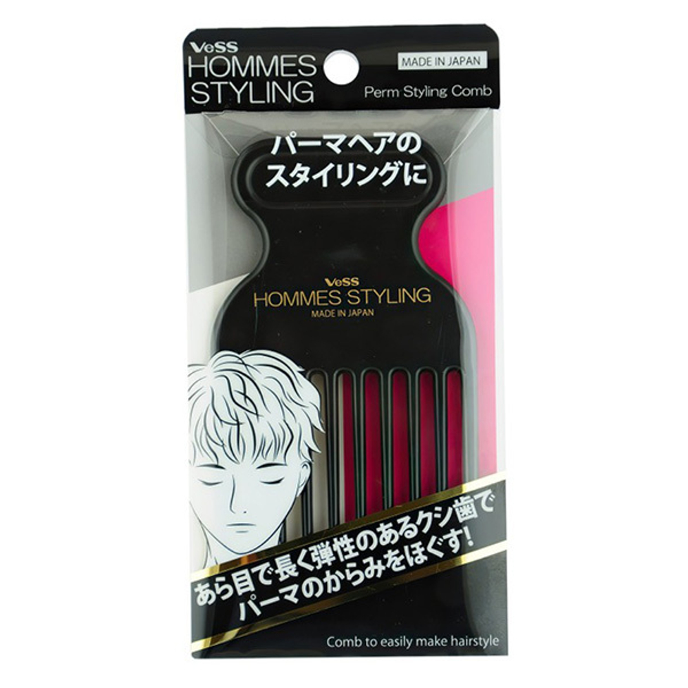 Мужской гребень для спутанных и вьющихся волос Vess Hommes Styling Perm Comb