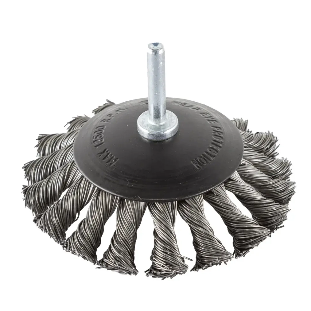 Кордщетка дисковая с хвостовиком для дрели 100мм RockForce##Rock FORCE RF-BCK104