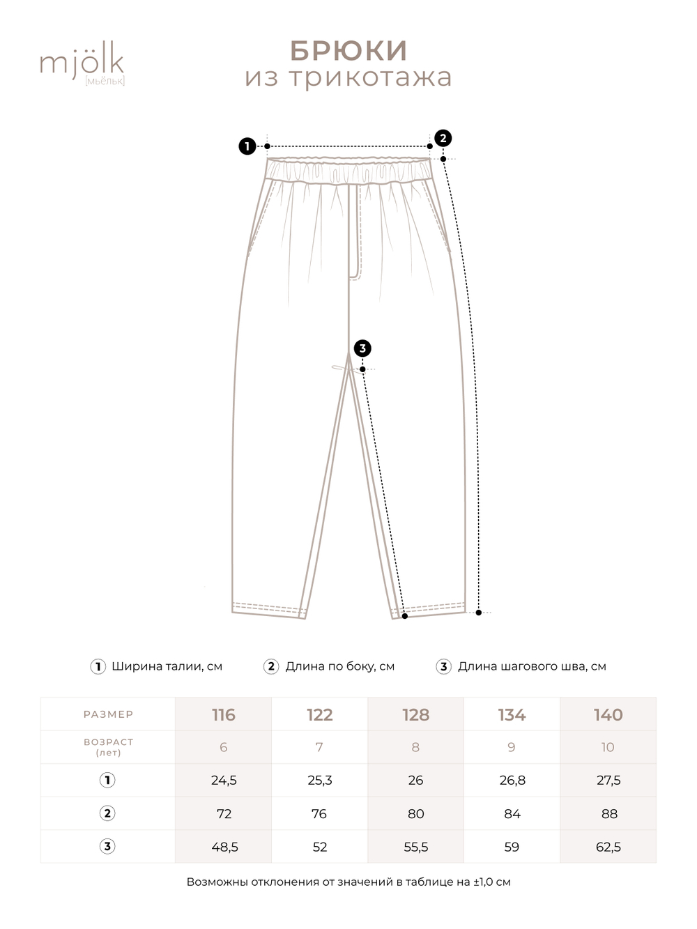 Брюки из трикотажа Mjölk Black Denim