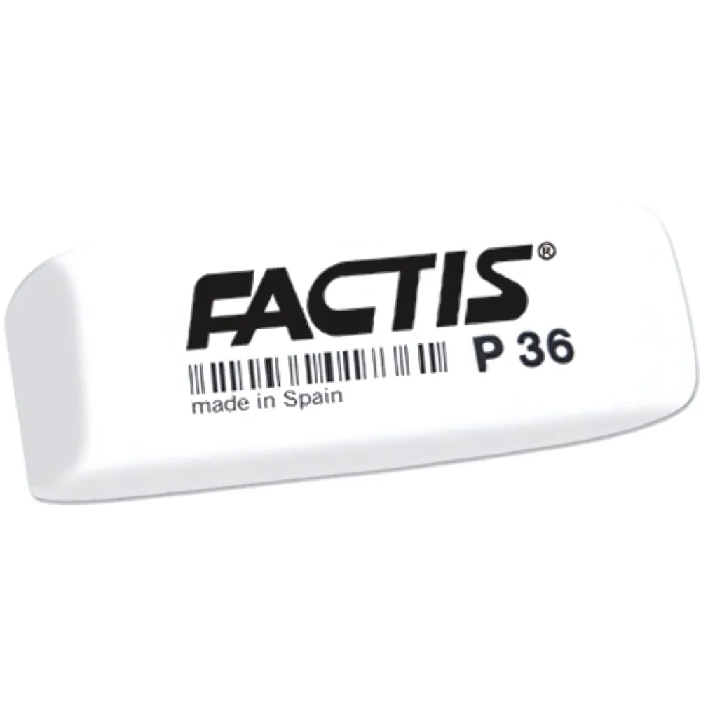 Резинка стирательная FACTIS (Испания) 56*20*9мм P 36 клиновидная скошенные края белая (4/36)