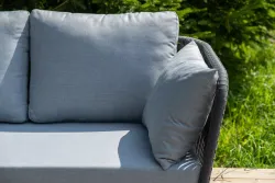 "Багамы" лаунж-зона 5-местная плетеная из роупа (веревки), каркас алюминиевый темно-серый, роуп серый