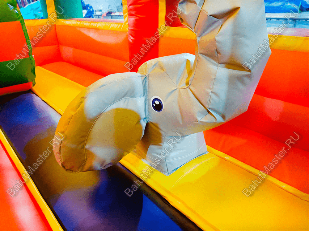 Коммерческий надувной батут "Законы джунглей", без горки