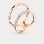 Кольцо для женщин из розового золота 585 пробы с фианитами (арт. 08-158574)
