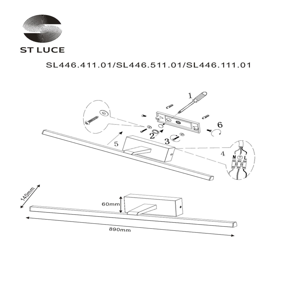 SL446.511.01 Подсветка для картин ST-Luce Белый/Белый LED 1*18W 4000K