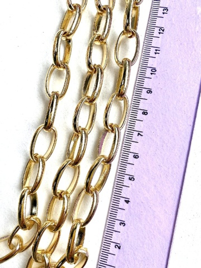 04581-з Цепь с овальными звеньями, 17*10 мм, позолота